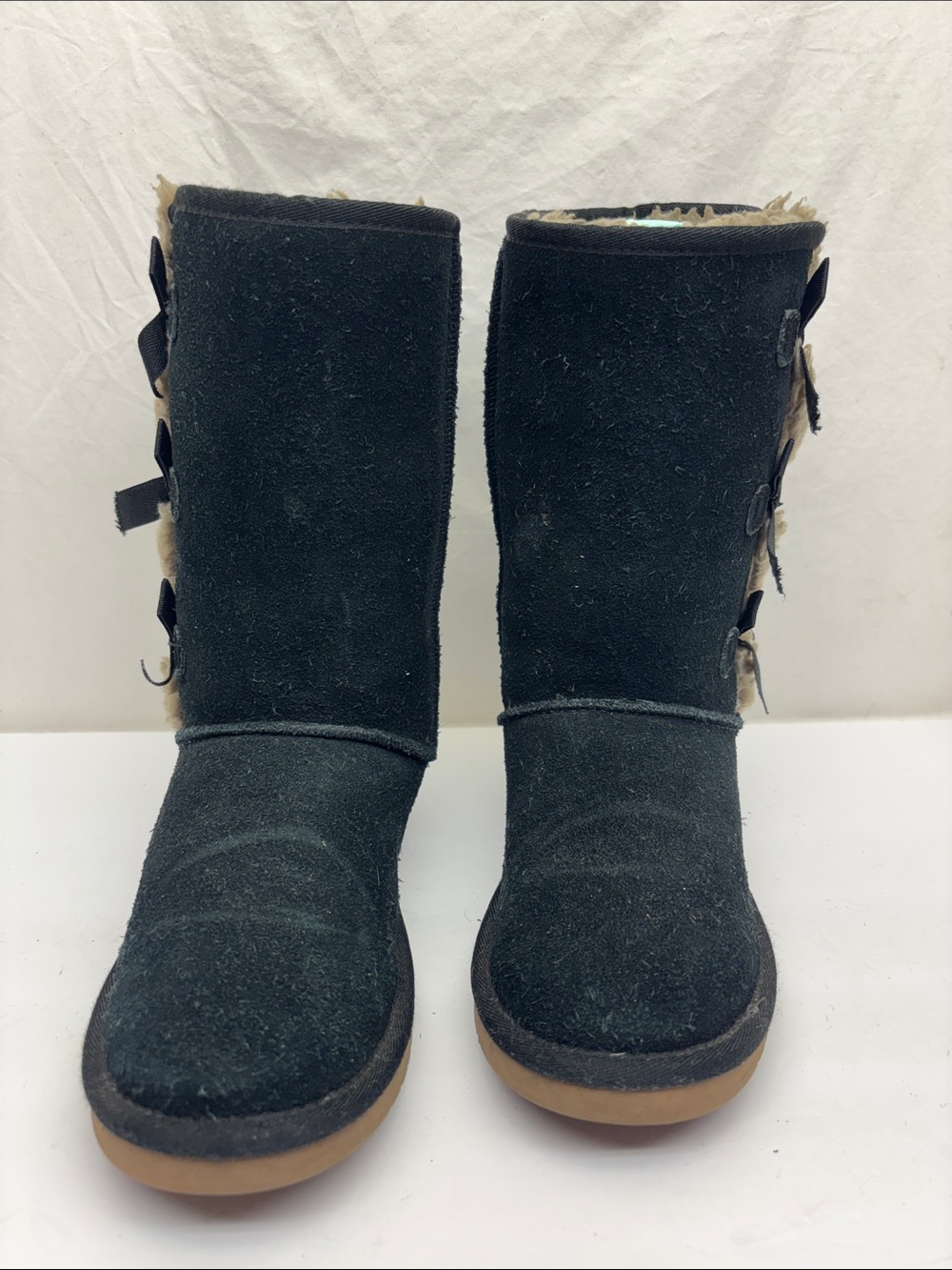 Koolaburra by Ugg Black Suede Fur-Lined Women's Winter Boots, SZ 6, box 77